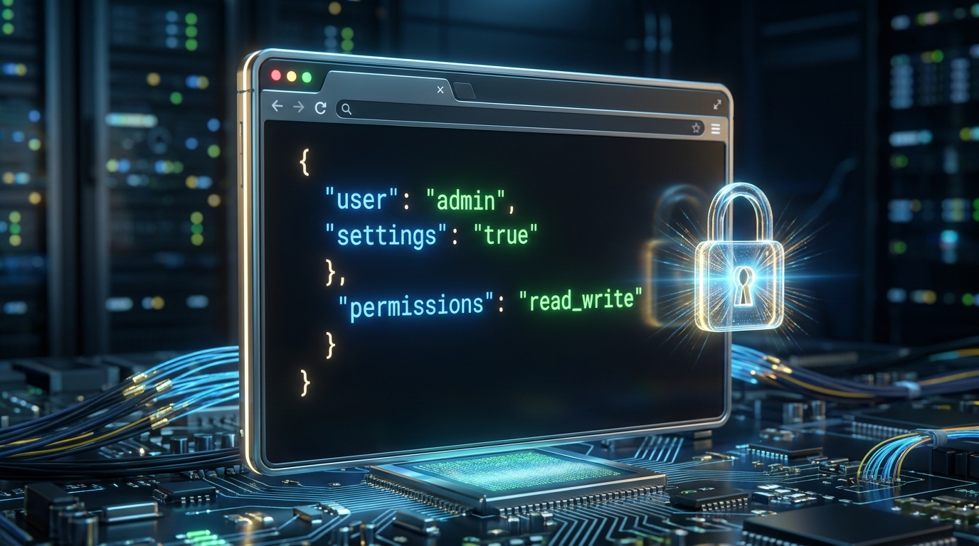 A secure browser window validating lines of JSON code
